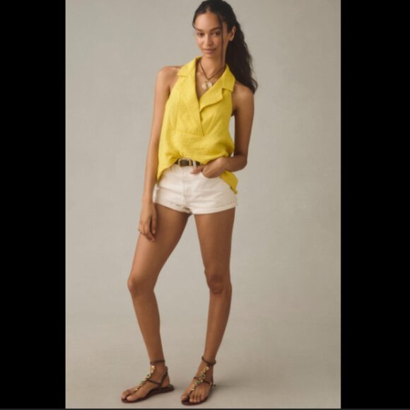 Brand New by Anthropologie The Dylon Sleeveless Wide-Placket Halter Top - Picture 1 of 9